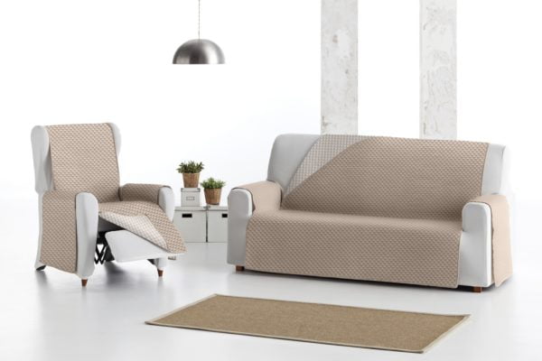 Funda de sofá reversible beige/cruda