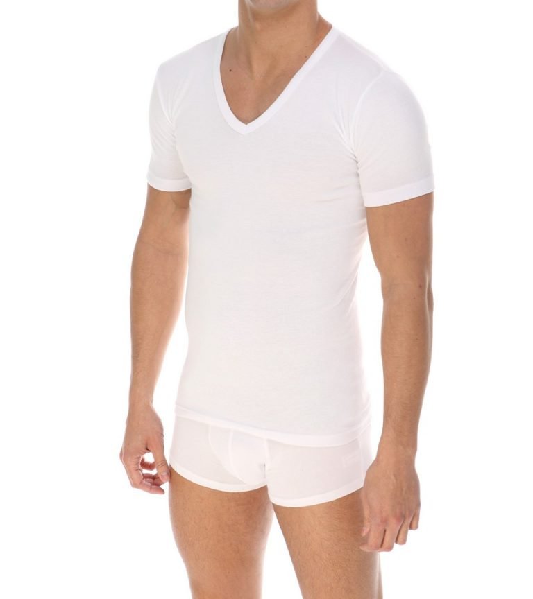 Camiseta interior manga corta hombre blanca - OM Hogar®