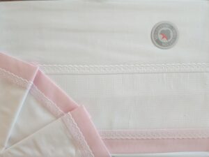 Sábana cuna bordar rosa