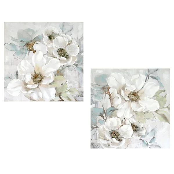Cuadros Flores Celestes y Blancas