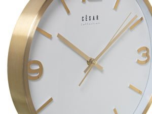 Reloj pared aluminio dorado