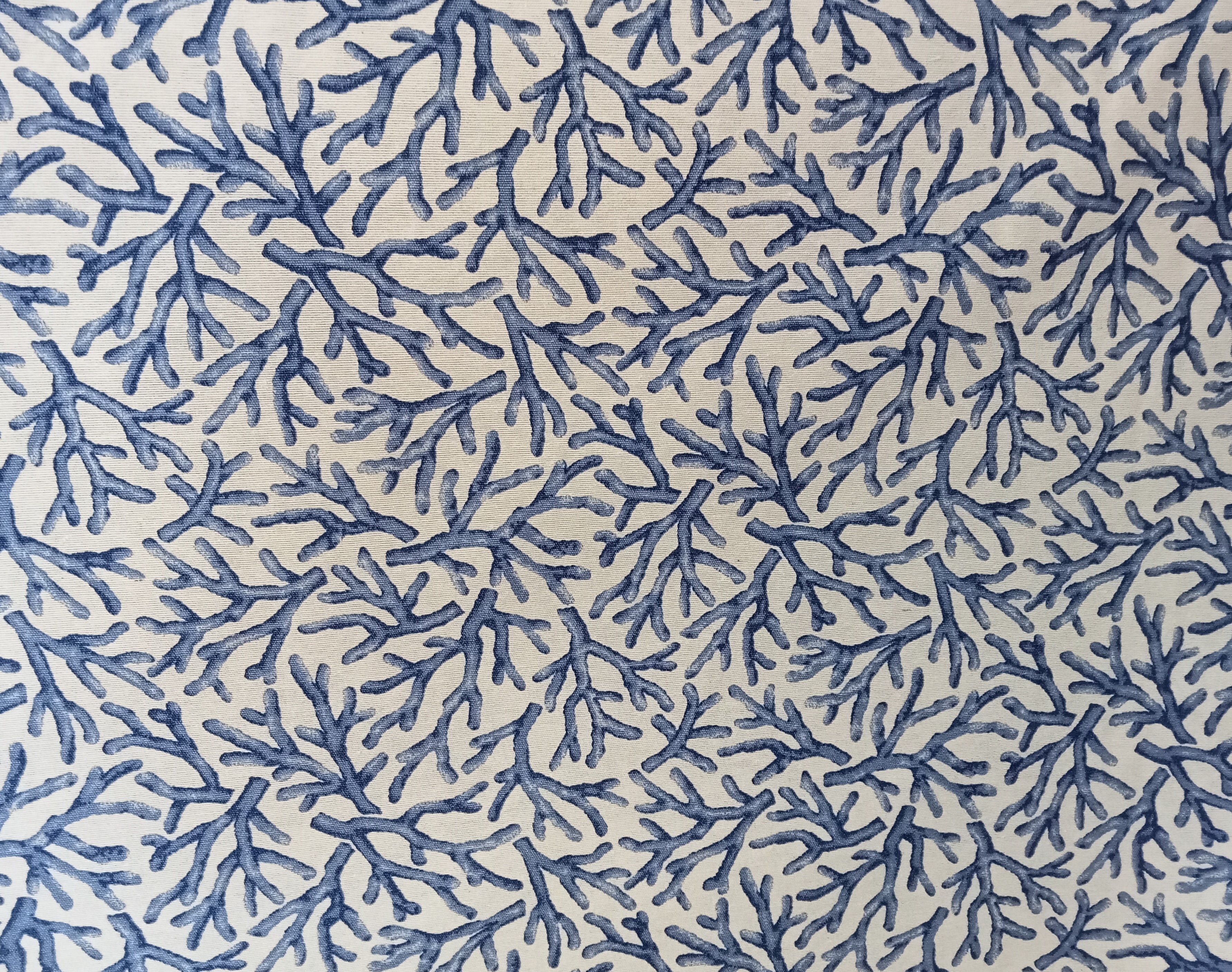 lonetacoralblue Tela Cortina Coral Azul