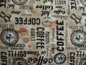 Tela loneta al corte con estampado café